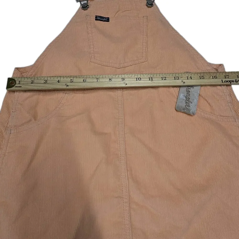 NWT Wrangler Corduroy Overall Dress Girls XL Coral Peach Jumper Western Cowgirl